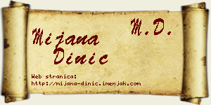 Mijana Dinić vizit kartica